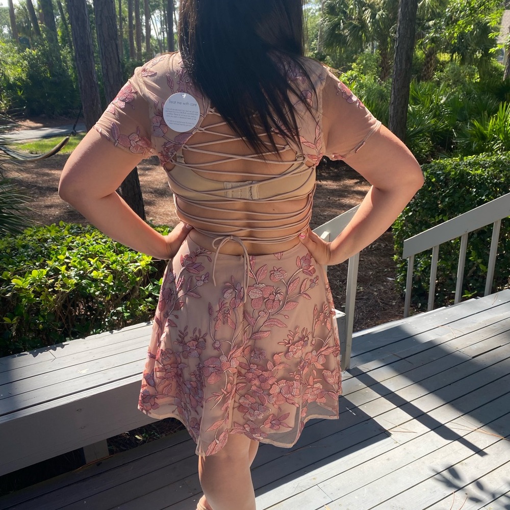 blush floral dress